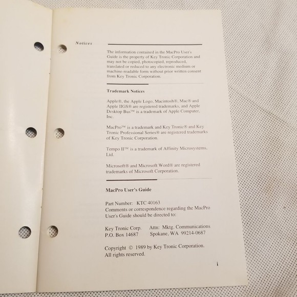 Original Vintage MacPro User's Guide 1989 - Picture 5 of 7